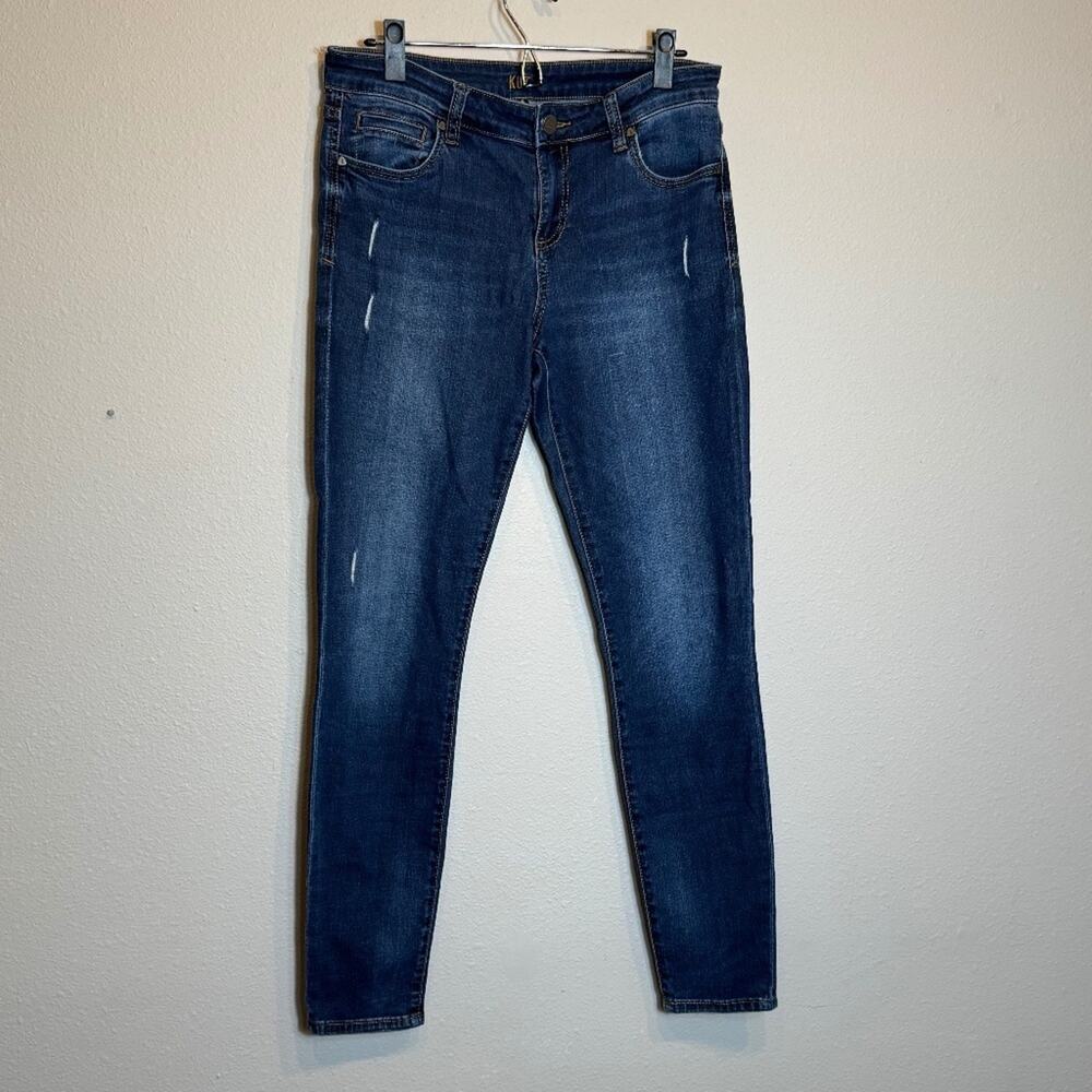 Kut From the Kloth jeans med wash lightly distressed skinny stretch denim Sz 8 - Picture 2 of 10